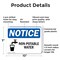 Signmission Non-Potable Water, 10 in W x Rectangle, Plastic OS-2PACK-NS-P-710-L-16244 - alternate 3